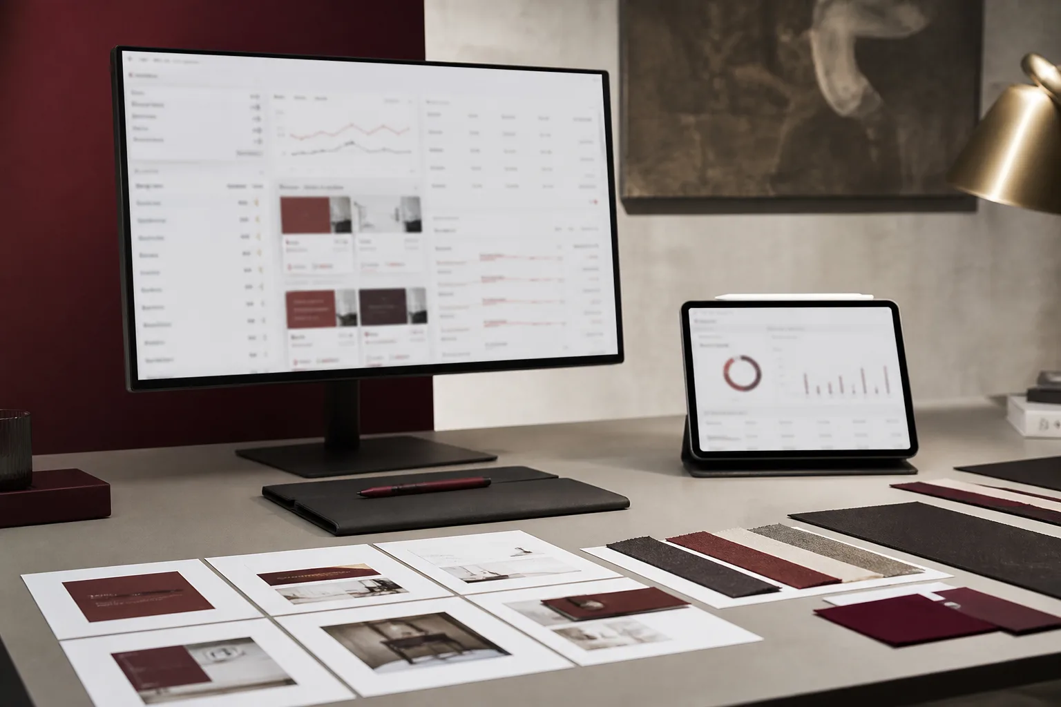 Arbeitsplatz für die Planung und Auswertung digitaler Werbekampagnen