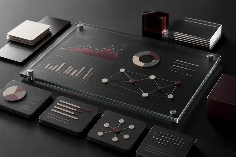 Illustrative Auswertung mit Diagrammen und verknüpften Datenpunkten