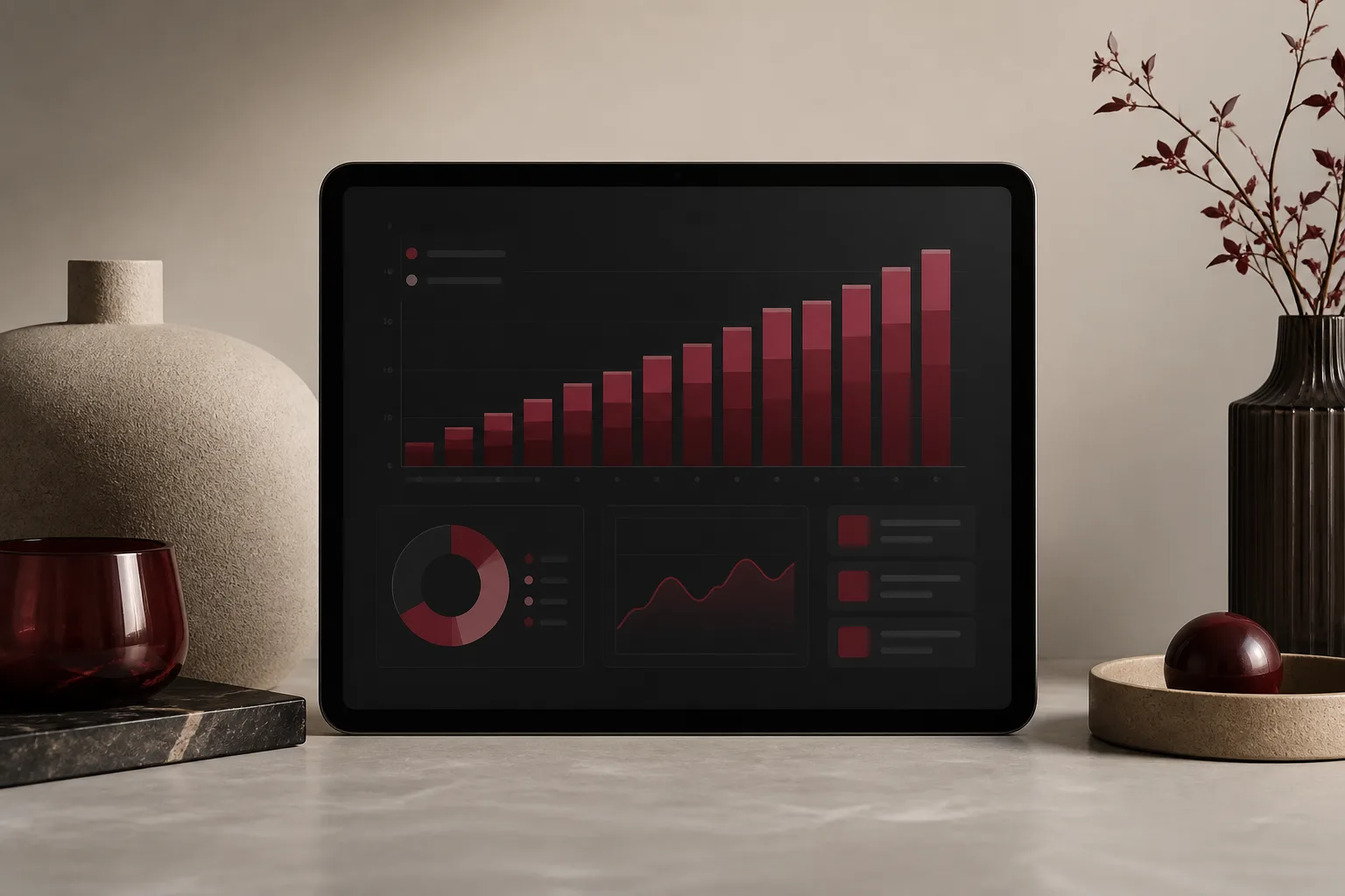 Illustrative Kampagnenauswertung auf einem Tablet